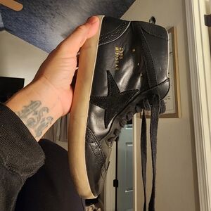 Golden Goose Black High-Tops with Star Accent